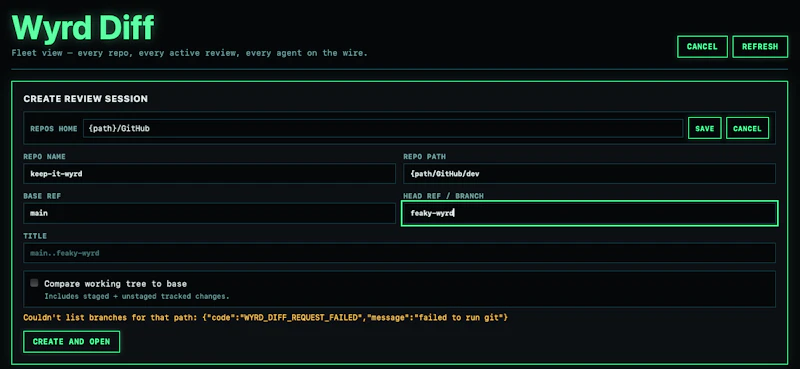 wyrd-diff screenshot 2