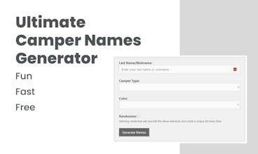 Ultimate Camper Names Generator gallery image