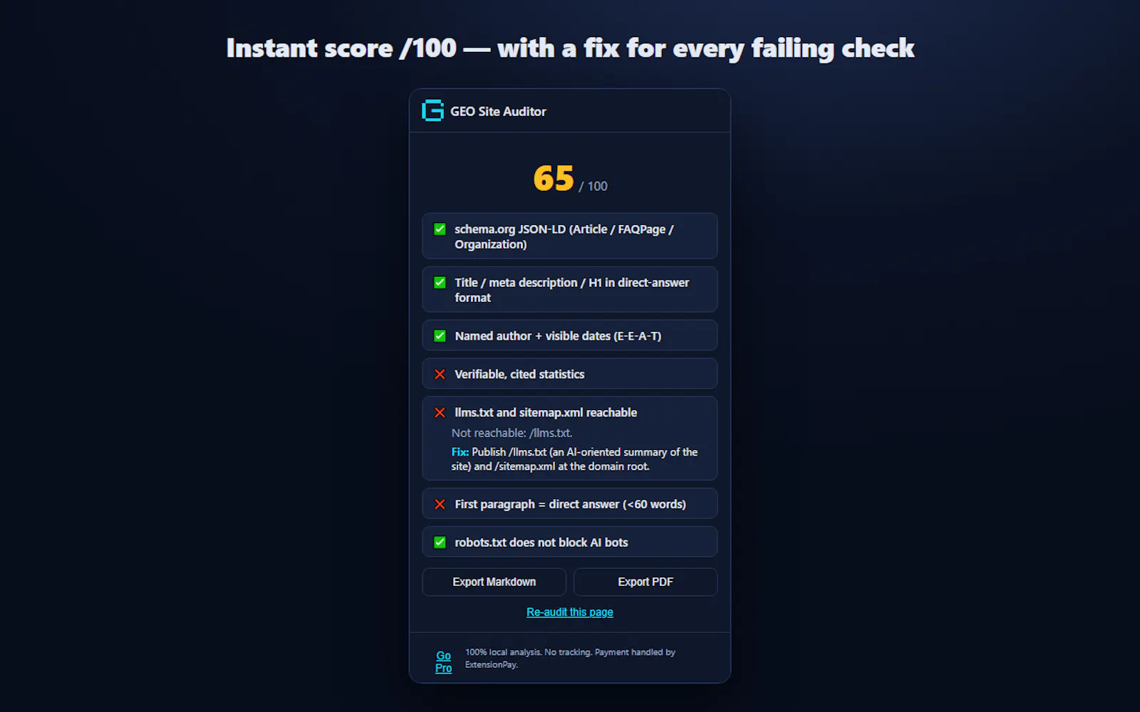 GEO Site Auditor screenshot 3