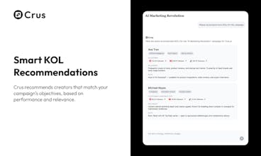 Crus — AI Influencer Marketing Agent gallery image