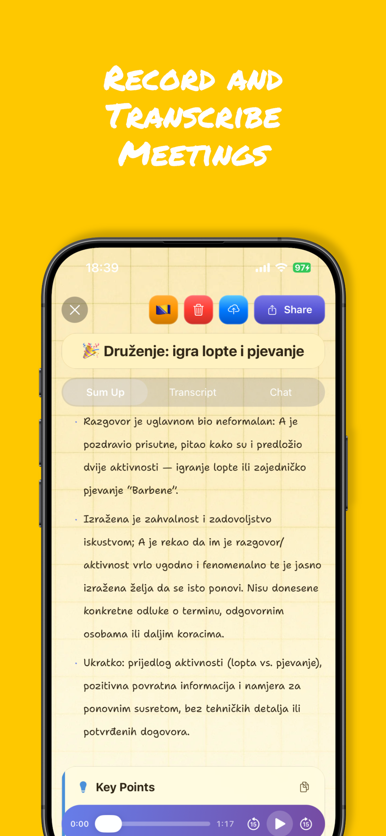 MeetingsAI - Screenshot 4 showing product features and functionality
