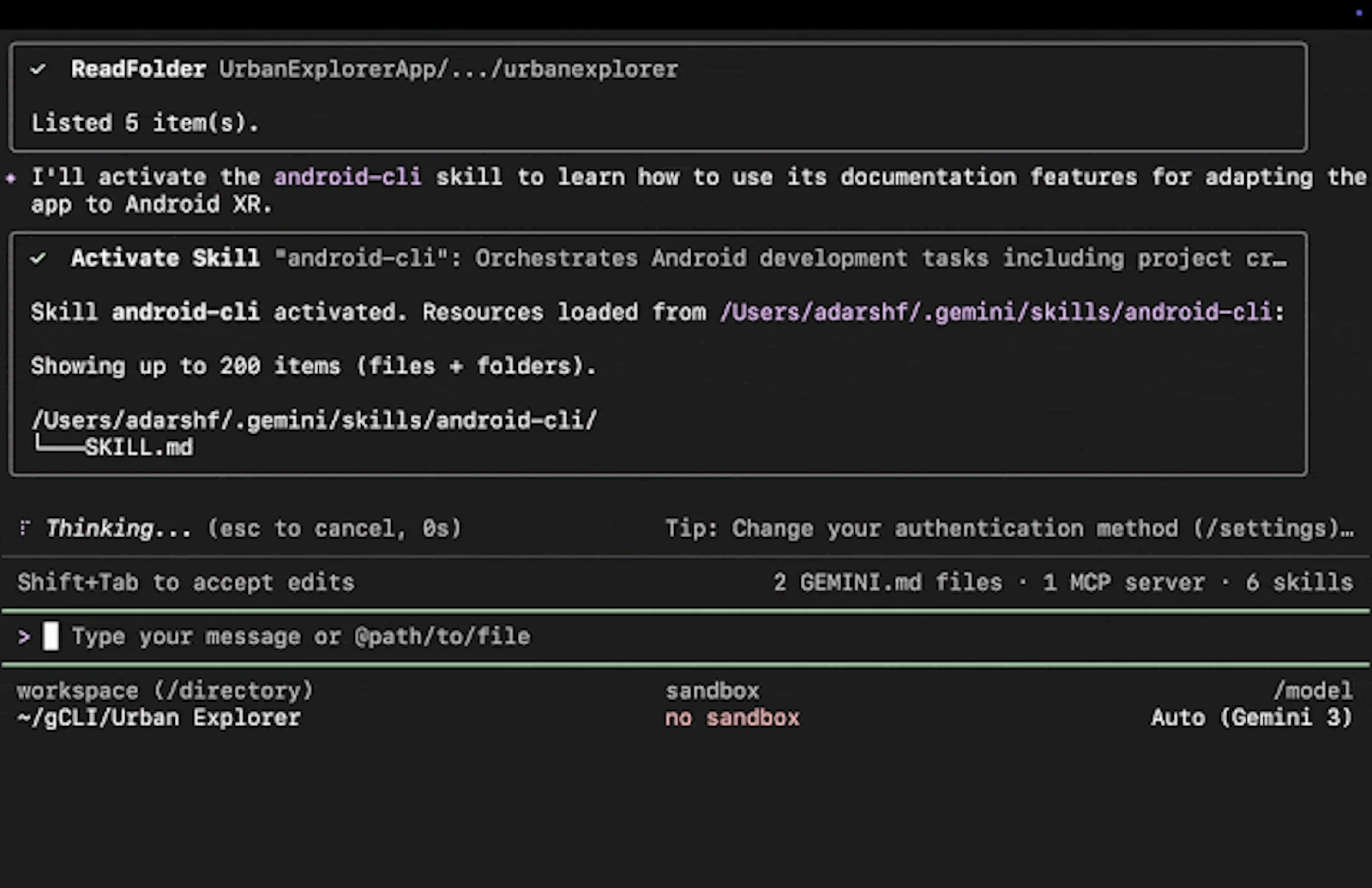 Android CLI screenshot 6