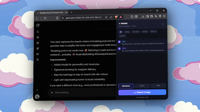 Inkfold - AI Chat Exporter screenshot 2