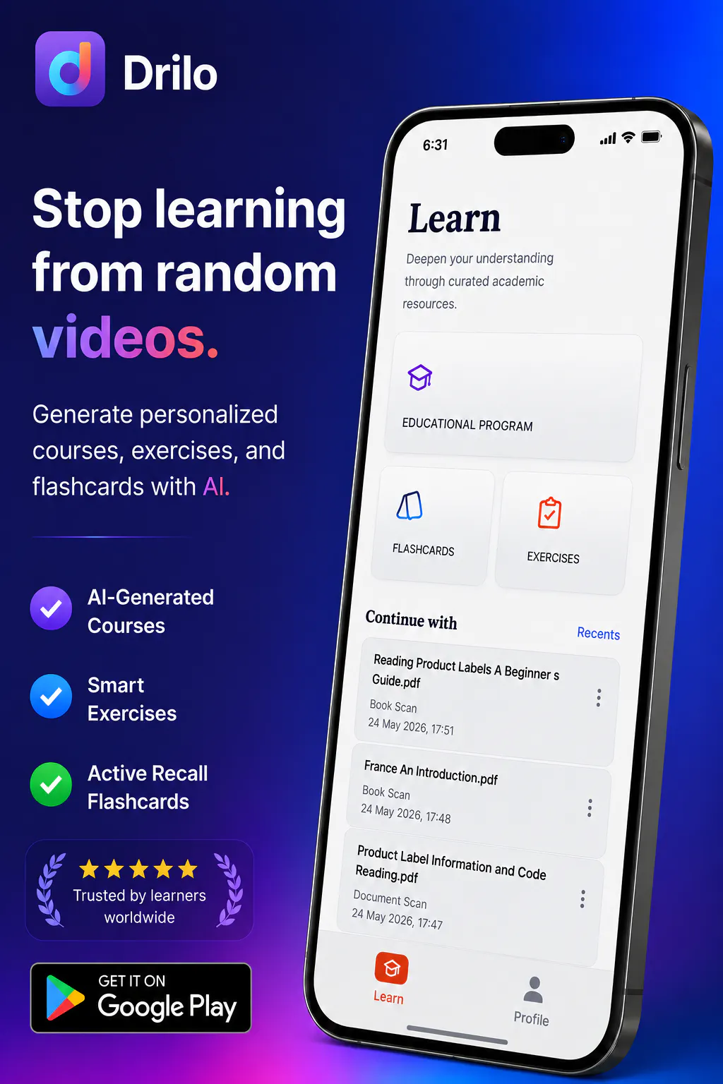 Drilo : AI Courses, Quizzes & Flashcards gallery image