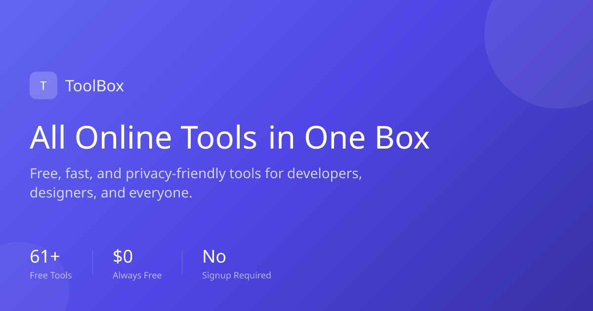 ToolBox - Main product screenshot demonstrating key features and user interface