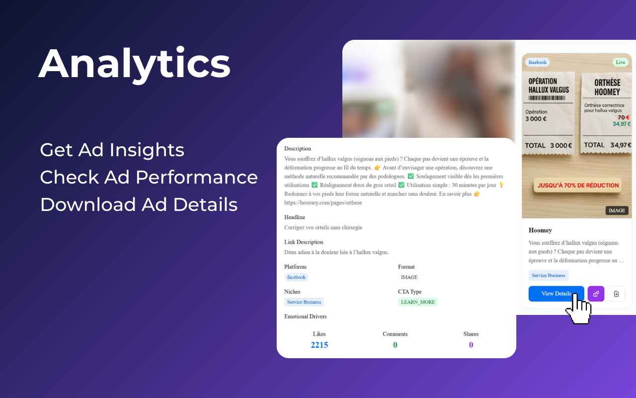 AI Ads Library - Ad Finder - Screenshot 3 showing product features and functionality