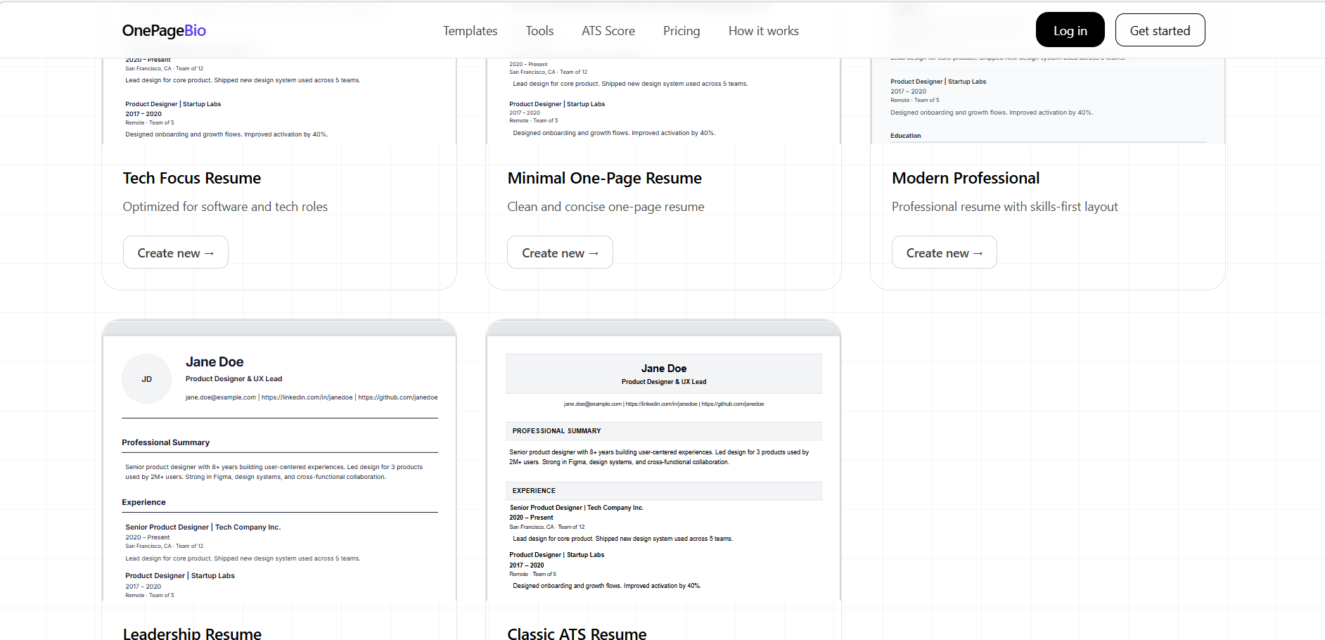 ONEPAGEBIO gallery image