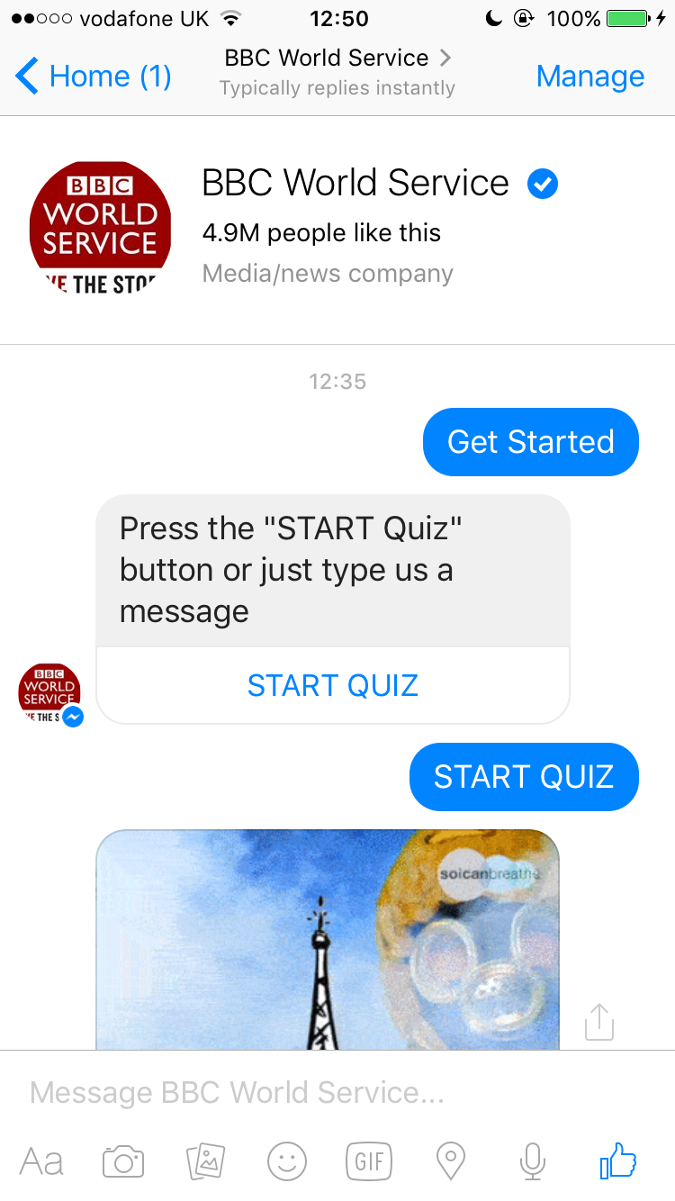 BBC World Service Quiz Bot gallery image