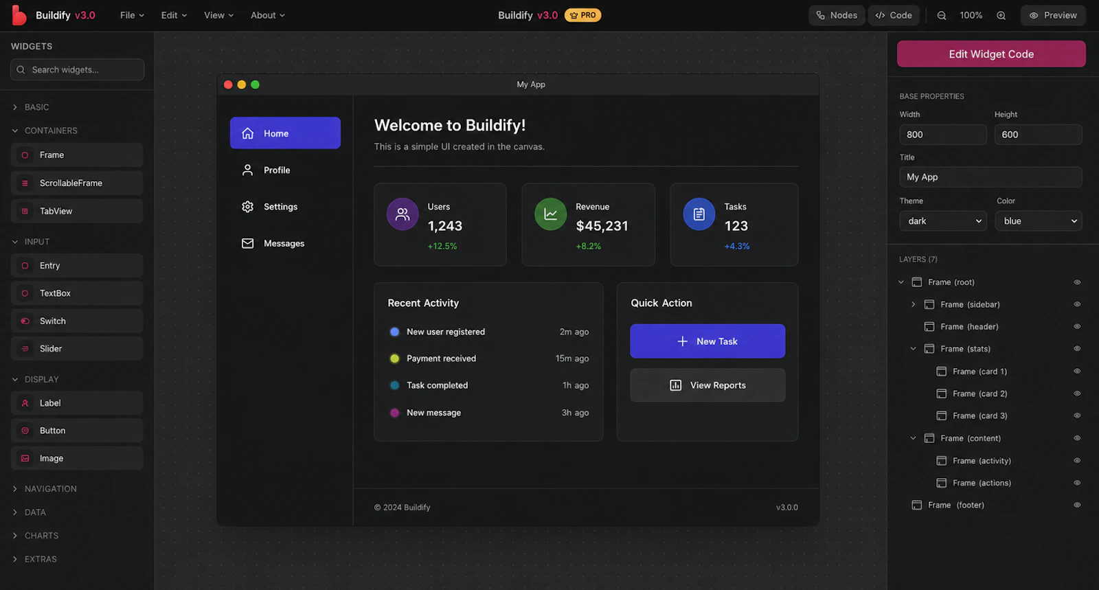 Buildfy 3.0 — Visual Desktop App Builder screenshot 1