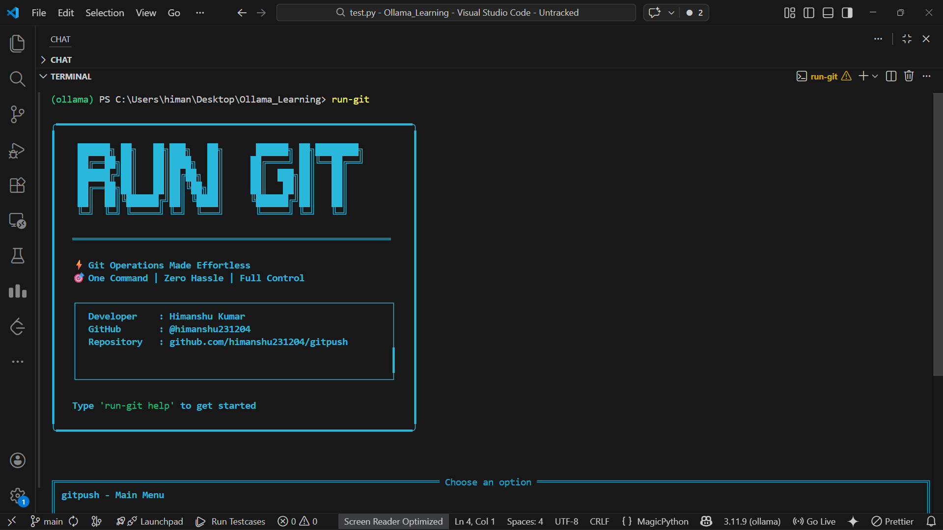 Run-Git - Product Hunt launch logo and brand identity