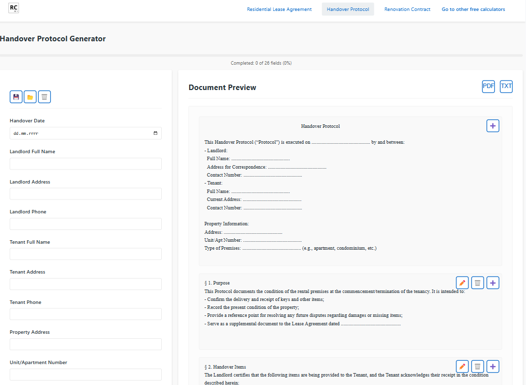 Mídia 3 de Gerador de documentos domésticos gratuitos - Gerar documentos legais editáveis para aluguel e reforma