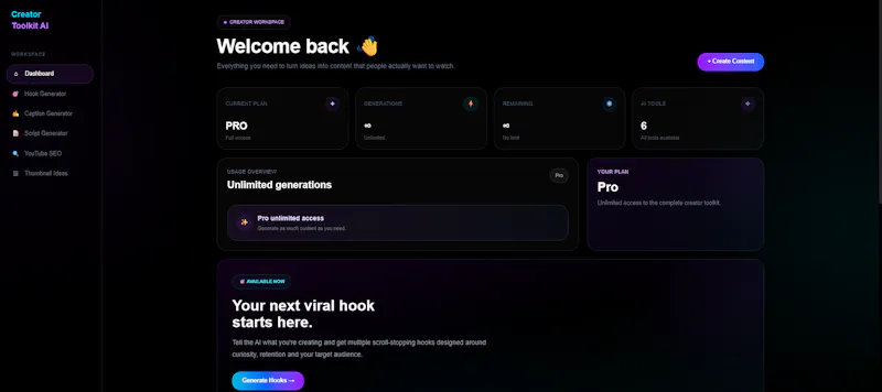 Creator Toolkit AI screenshot 2
