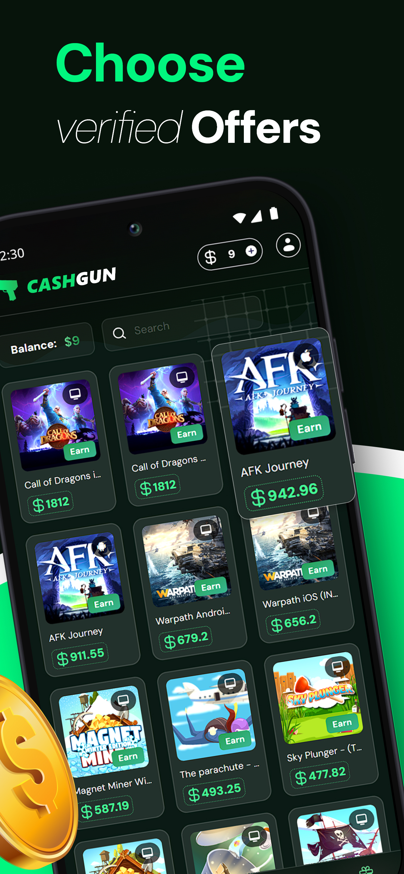 CashGun.com - アプリ、ゲーム、調査のテストの支払いを受けてくださいメディア7