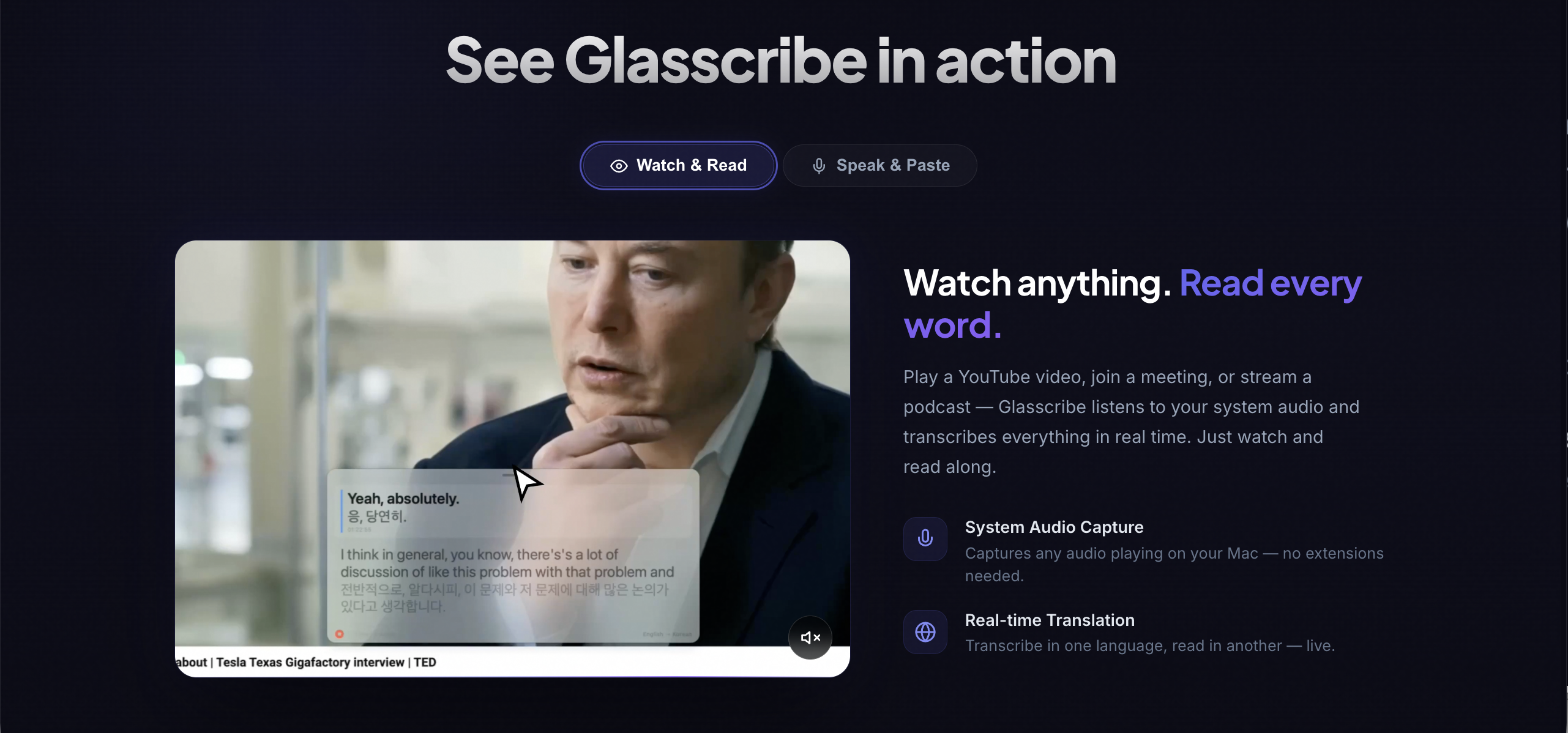 Glasscribe - Screenshot 2 showing product features and functionality