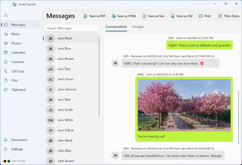 Droid Transfer screenshot 2