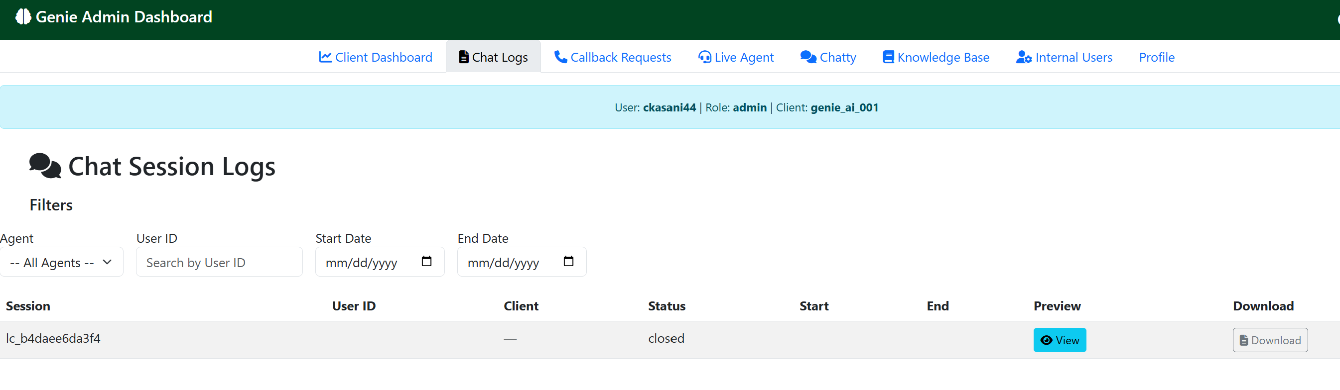 Genie B2b Chatbot - Screenshot 2 showing product features and functionality
