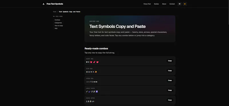 Free Text Symbols screenshot 2