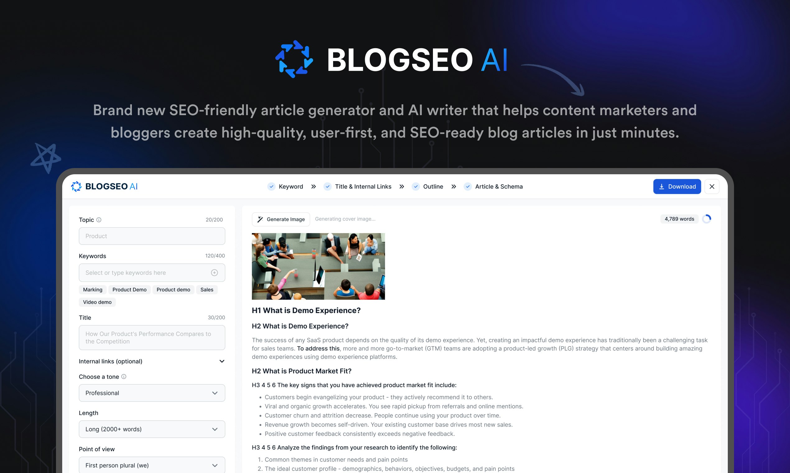 Blogseo AI - AI-schrijver om SEO-vriendelijke lange-vorminhoud te maken media 1