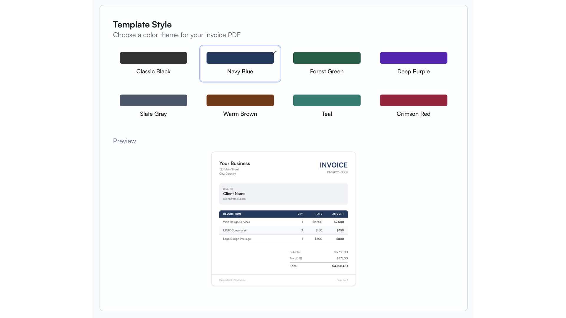 VoxInvoice gallery image
