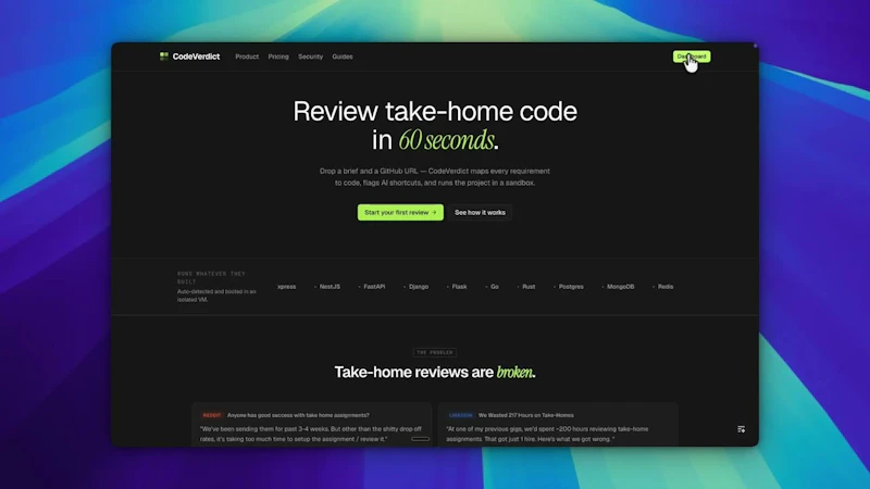 CodeVerdict screenshot 1 (video preview)
