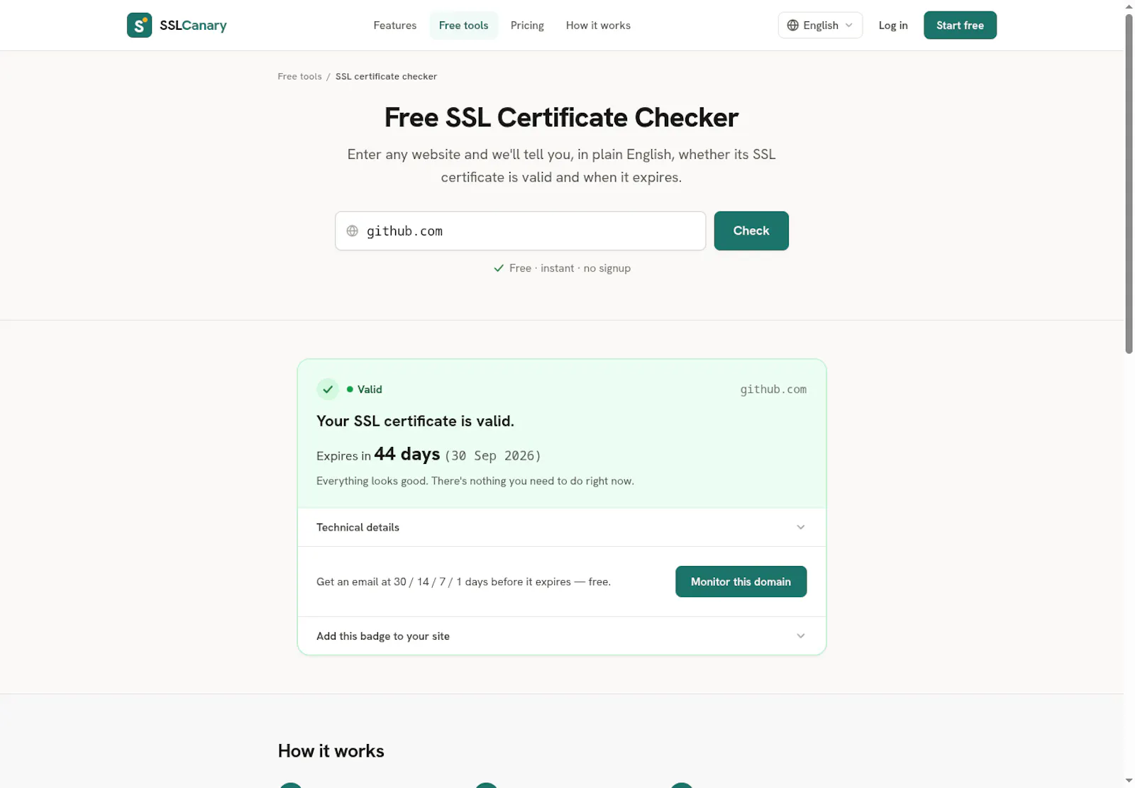 SSLCanary screenshot 2