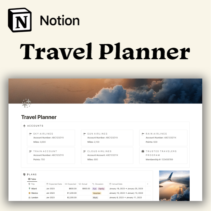 Notion Travel Planner