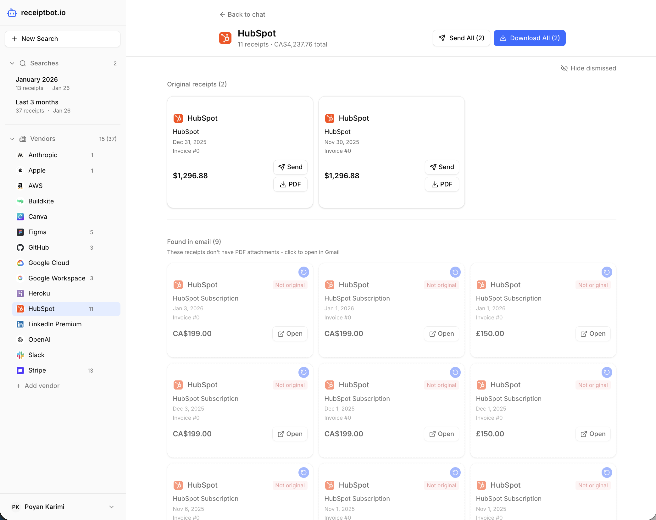 receiptbot.io - Screenshot 3 showing product features and functionality