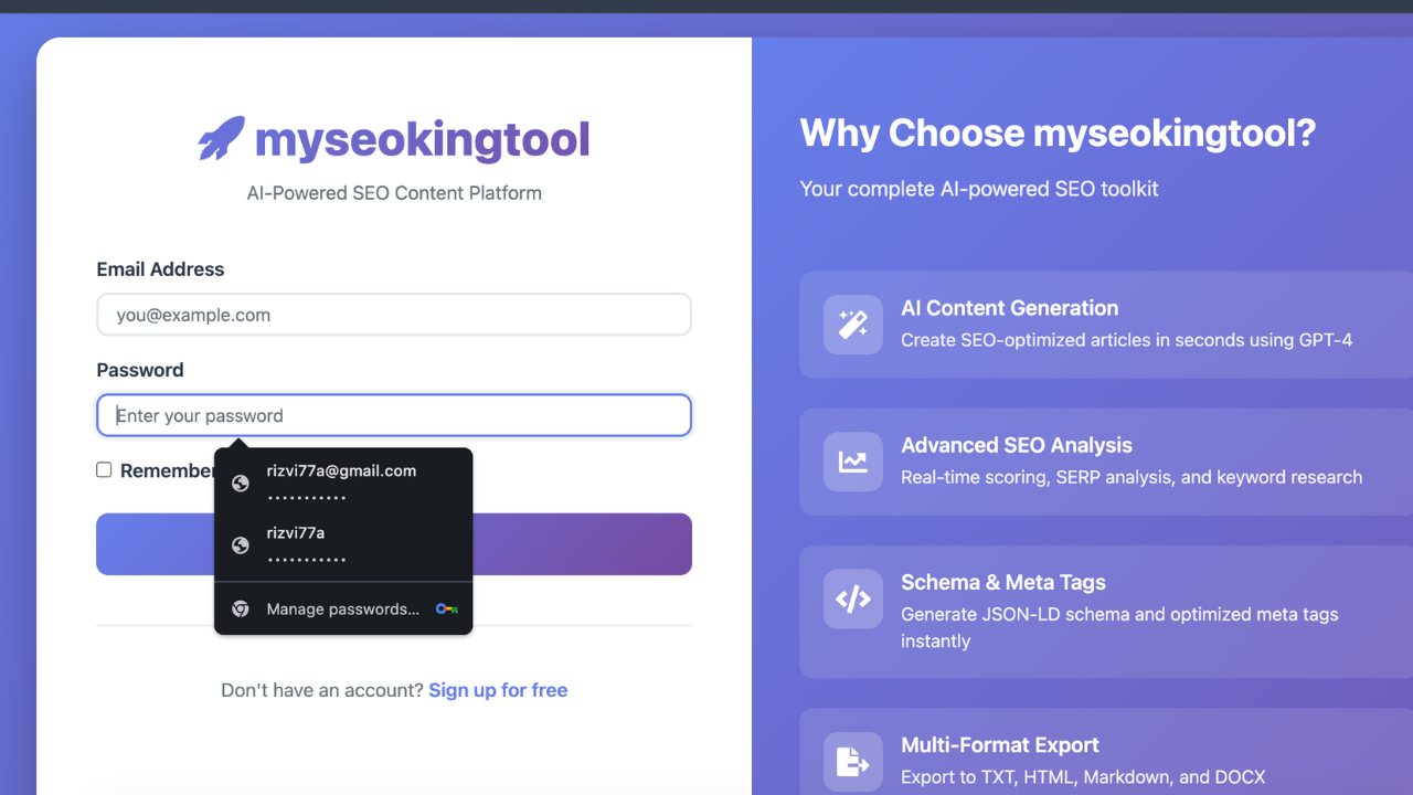 My SEO King Tool - Screenshot 3 showing product features and functionality