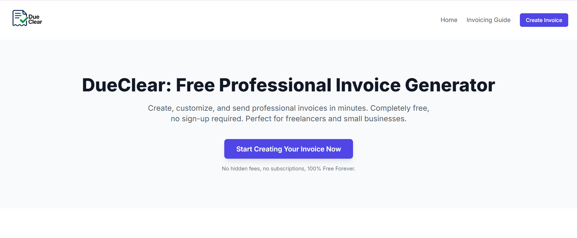 DueClear - Free professional invoice generator media 2