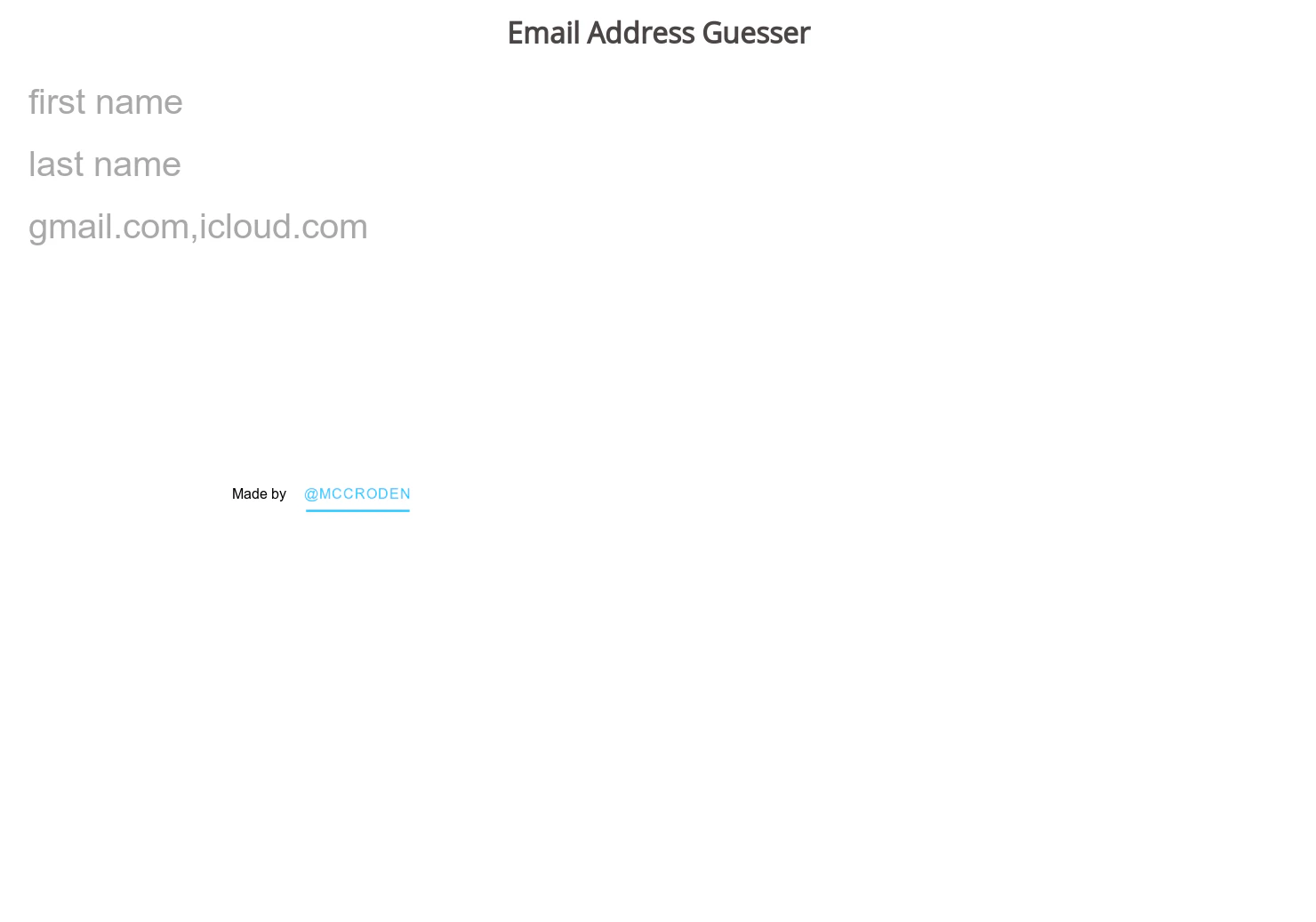 Email Address Guesser