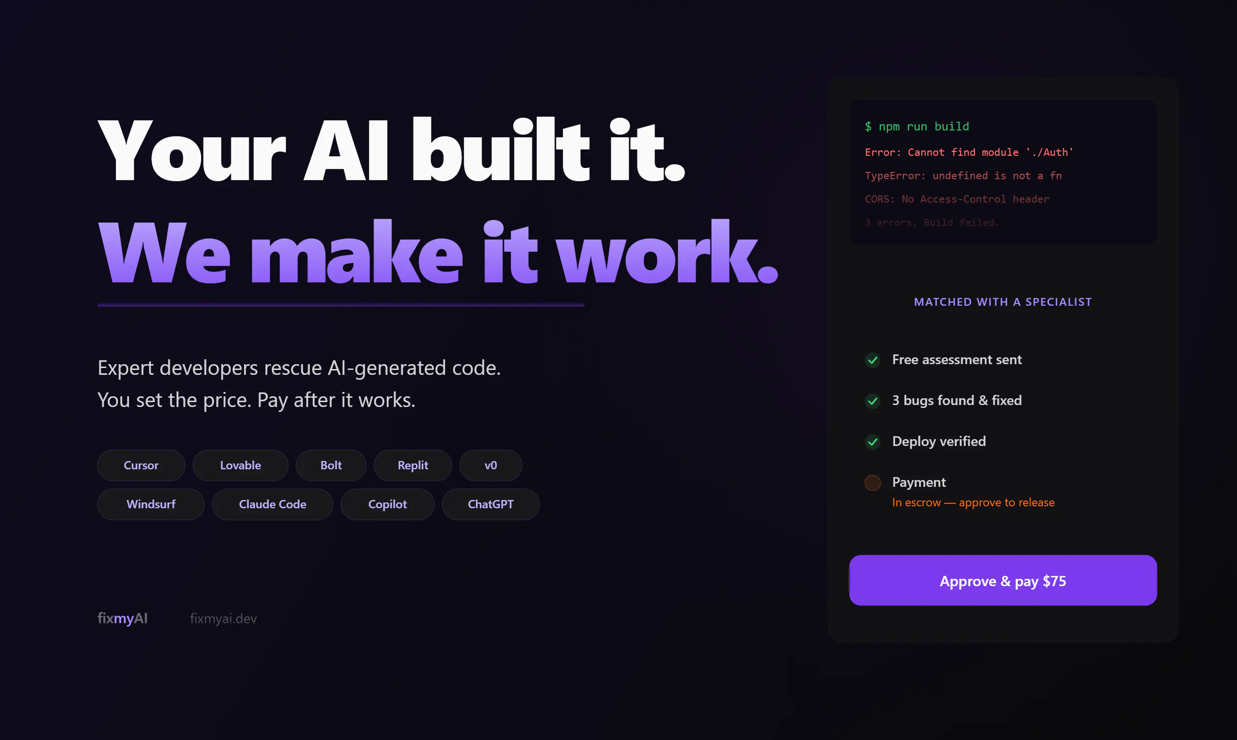 FixMyAI のプロダクトバナー