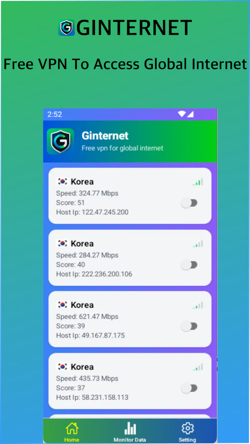 Ginternet - A Global VPN App screenshot 1