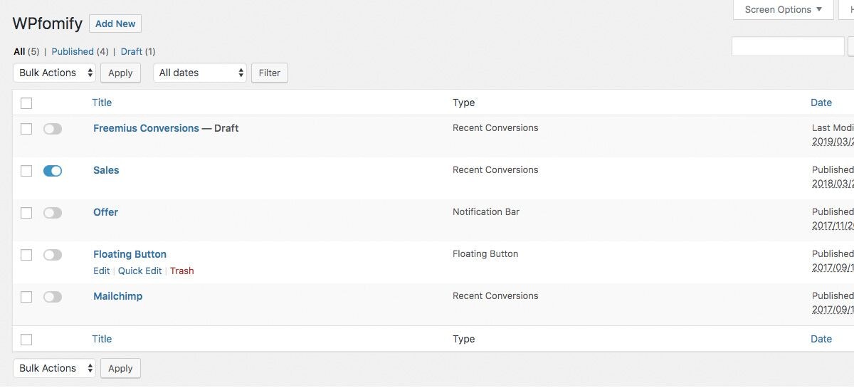 WPfomify gallery image