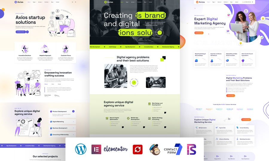 Axios - ชุดรูปแบบ WordPress ของเอเจนซี่ดิจิตอล - โดยเฉพาะสำหรับ SEO, Digital Marketing & Creative Agency media 2