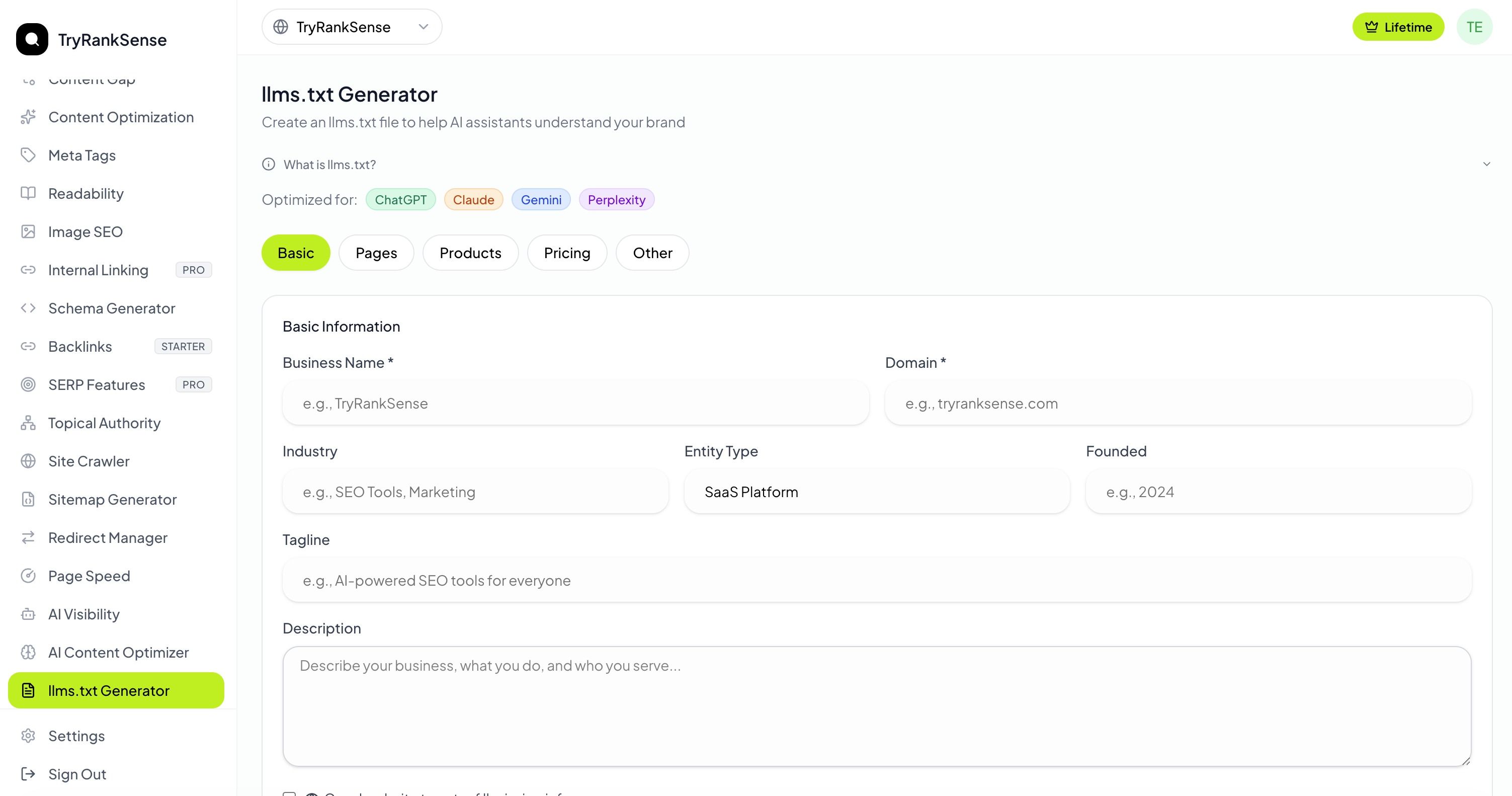 TryRankSense - Screenshot 4 showing product features and functionality