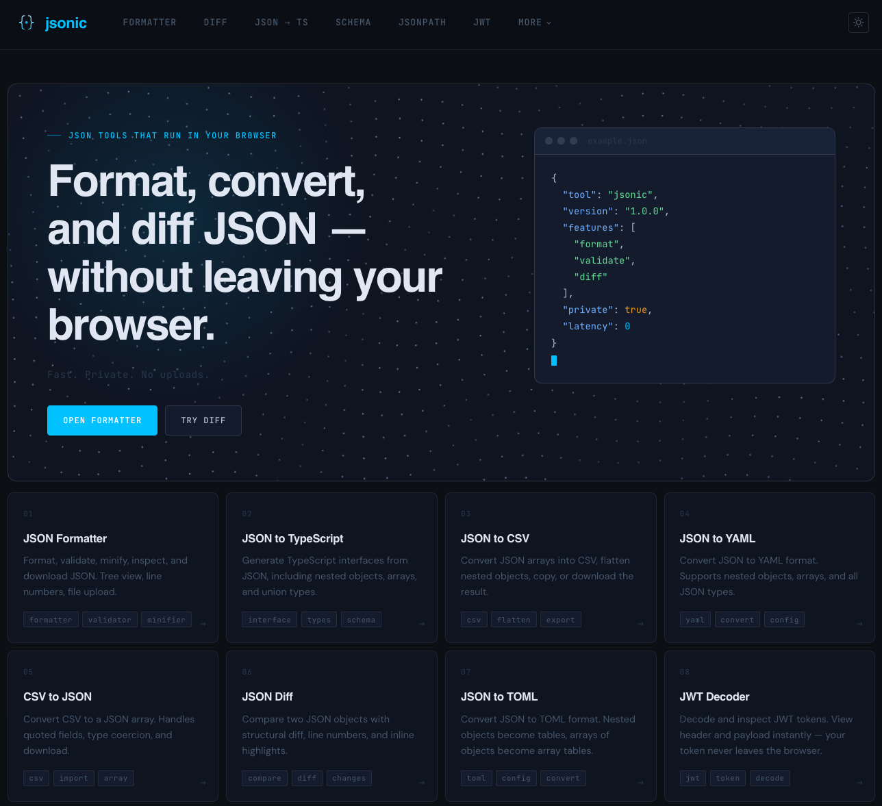 Jsonic — Fast Private JSON Tools gallery image