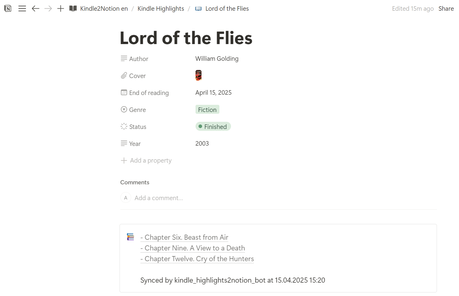 Kindle hebt 2 Begriff Telegramm Bot hervor - Laden Sie die Kindle -Highlights hoch und importiert sie in den Vorstellung Medien 2