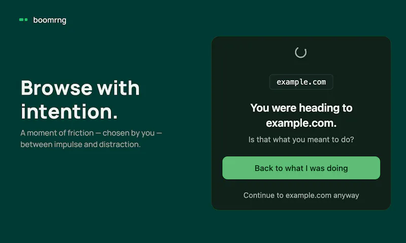 boomrng — intentional browsing screenshot 1