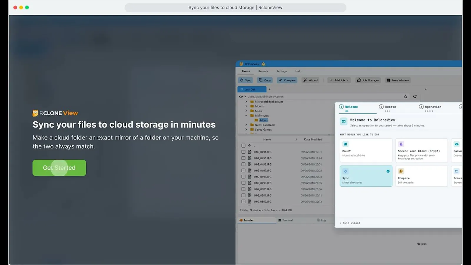 RcloneView screenshot 1 (video preview)