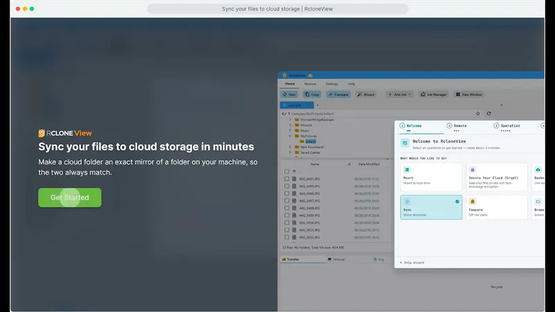 RcloneView screenshot 1 (video preview)