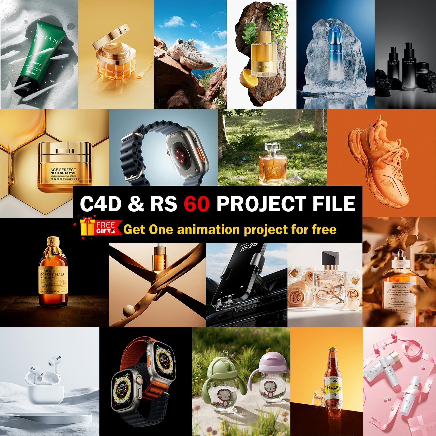 60 C4D & RS Project Files download  gallery image