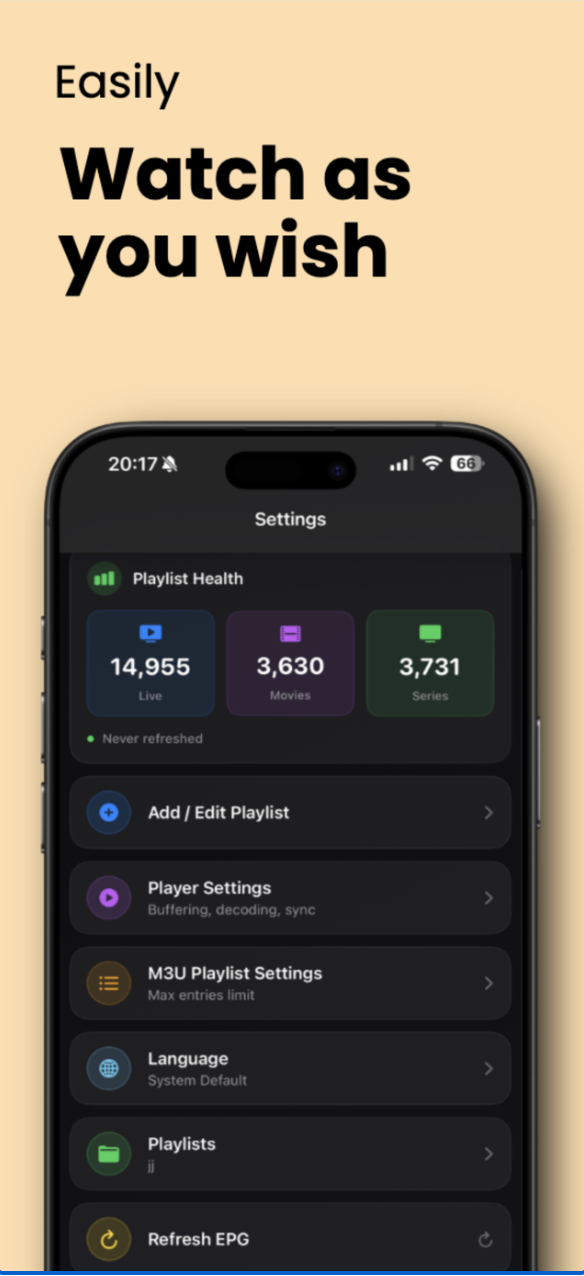 JamRun IPTV - Main product screenshot demonstrating key features and user interface