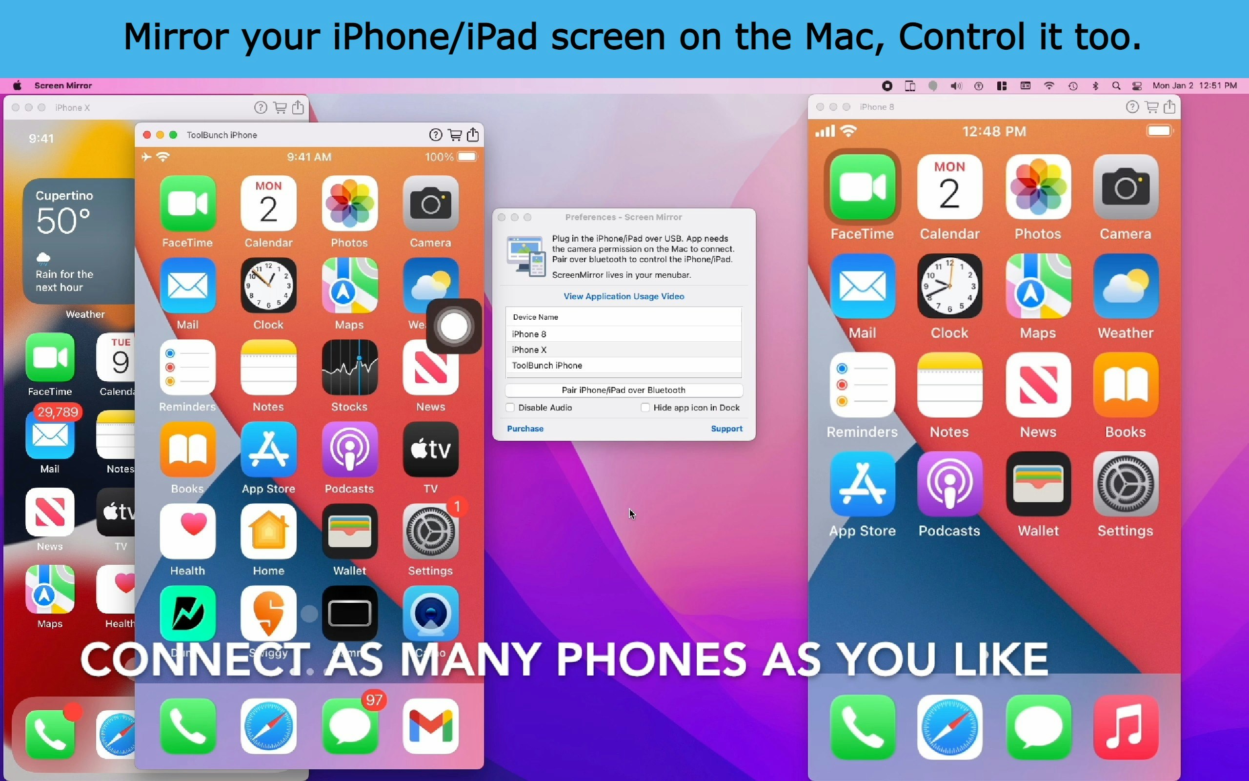 Mirador y control de pantalla - Vea y controle su iPhone/iPad en su pantalla Mac media 5