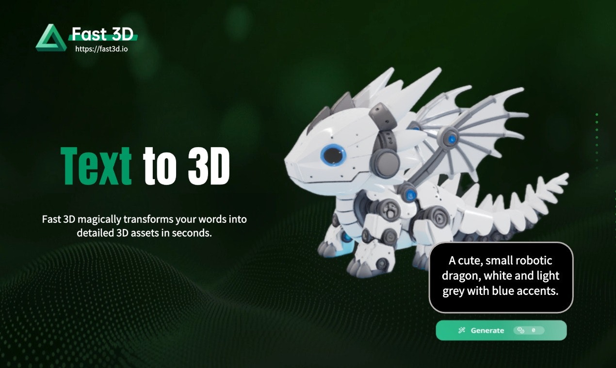 Media Fast3d.io - Chuyển đổi văn bản/hình ảnh thành mô hình 3D tính bằng giây 7