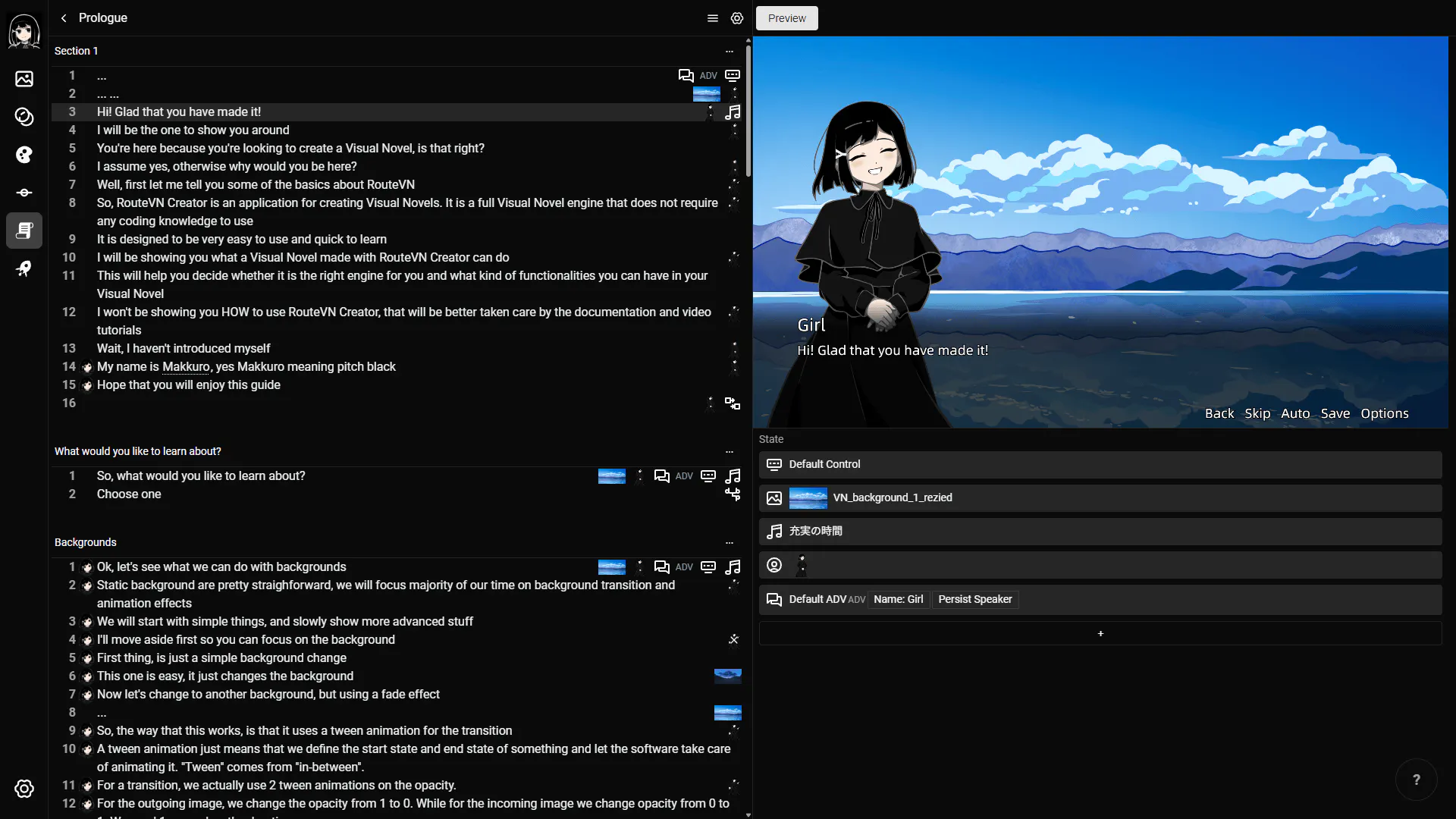 RouteVN Creator gallery image