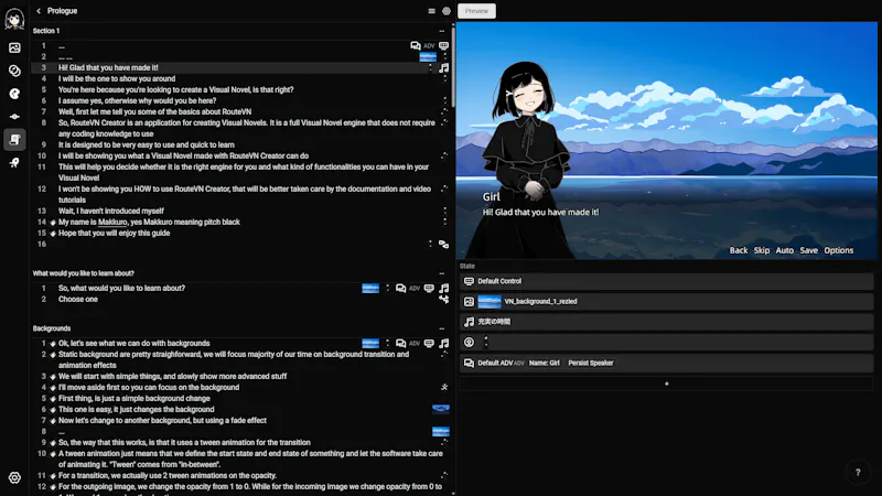 RouteVN Creator screenshot 2