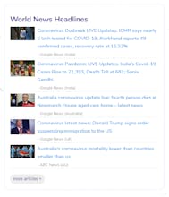 Corona Virus Stats and News Dashboard gallery image