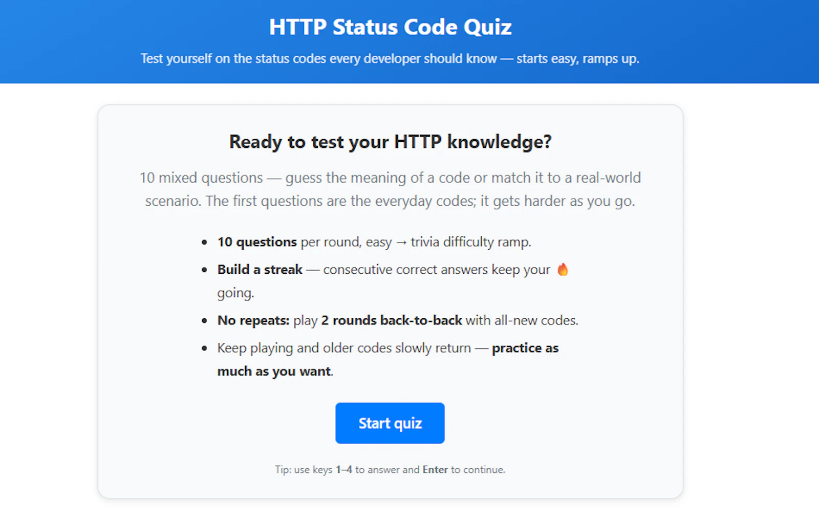 HTTP Status Code Quiz  screenshot 2