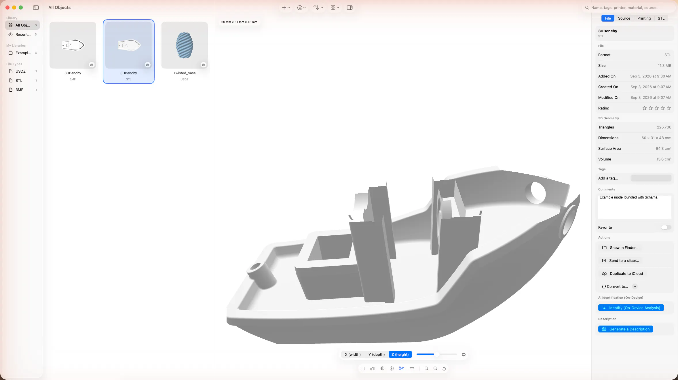 Schama : 3D file catalog for macOS & iOS