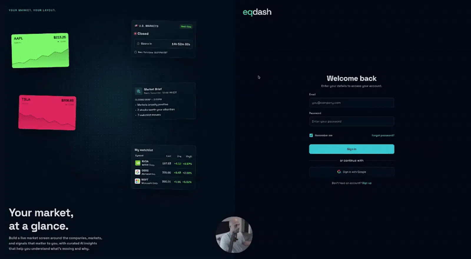 EQDash screenshot 1 (video preview)